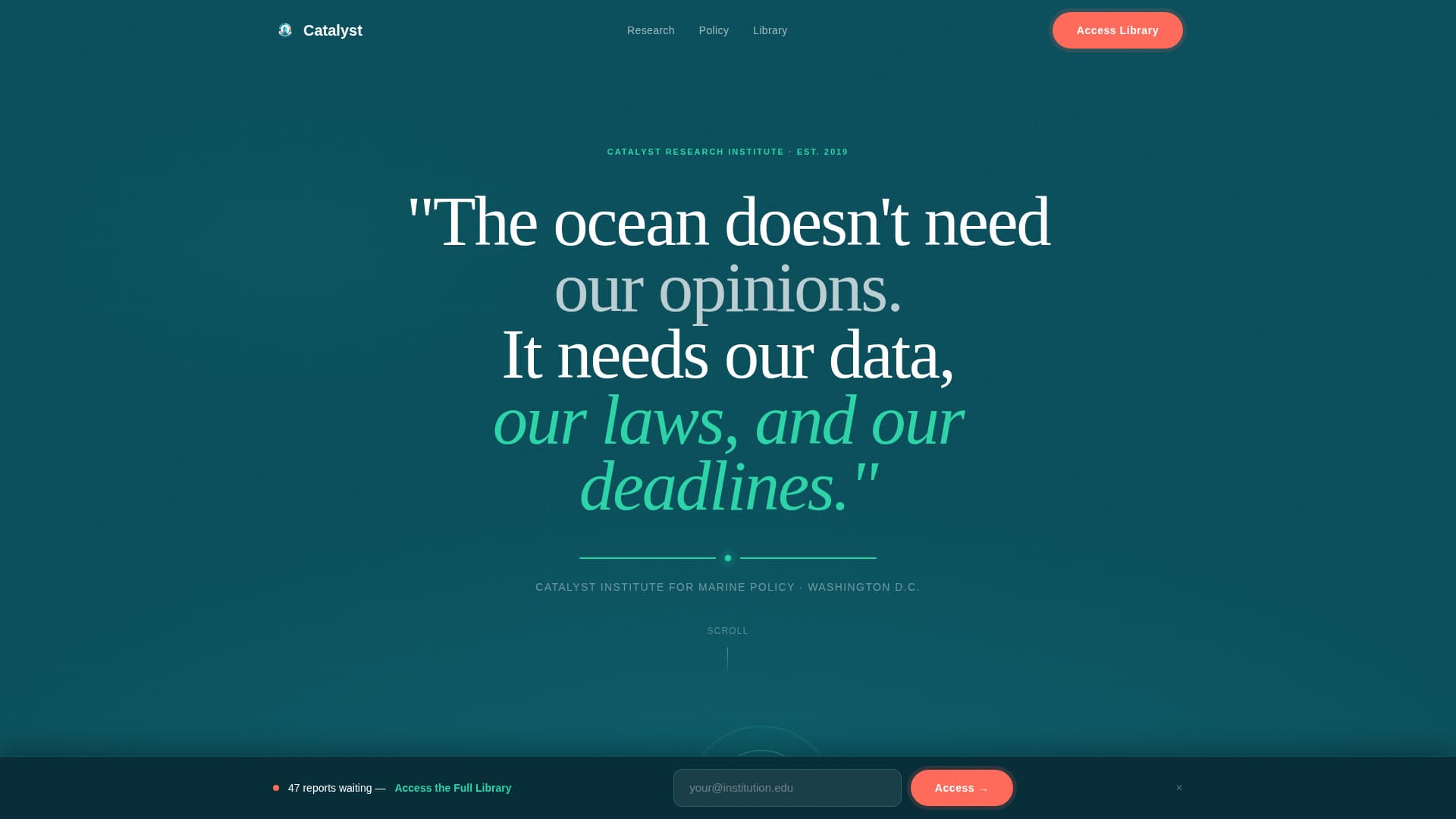 Catalyst - Deepocean Policy Landing Page Template