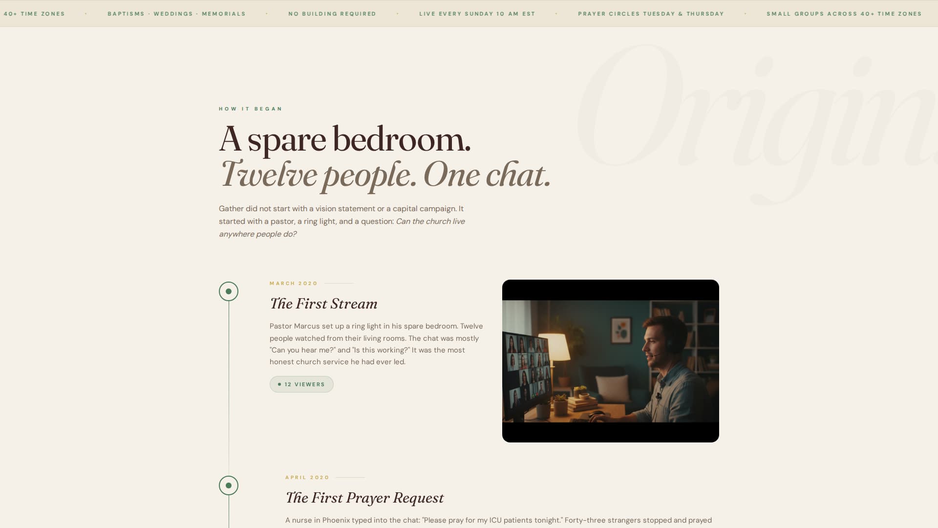 Gather - Heartfelt Virtualchurch Landing Page Template