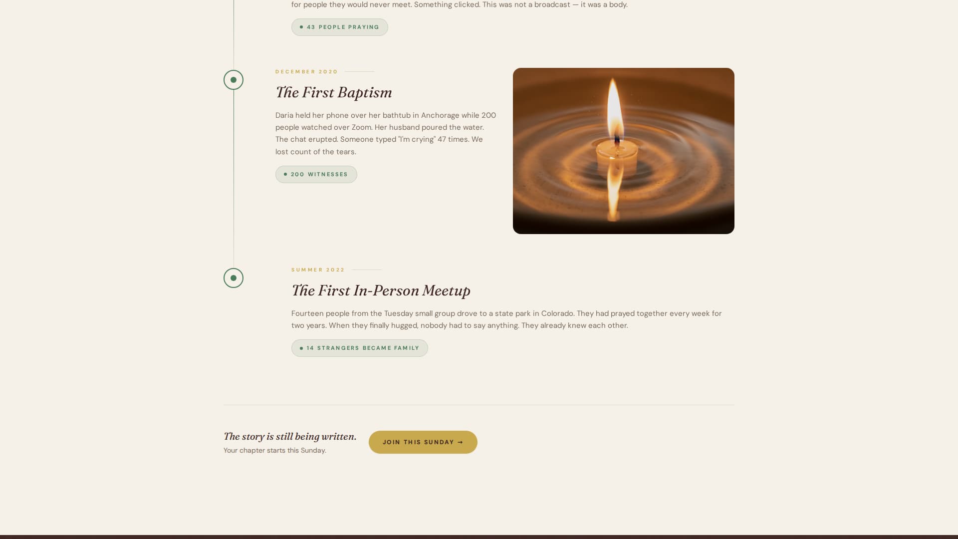 Gather - Heartfelt Virtualchurch Landing Page Template