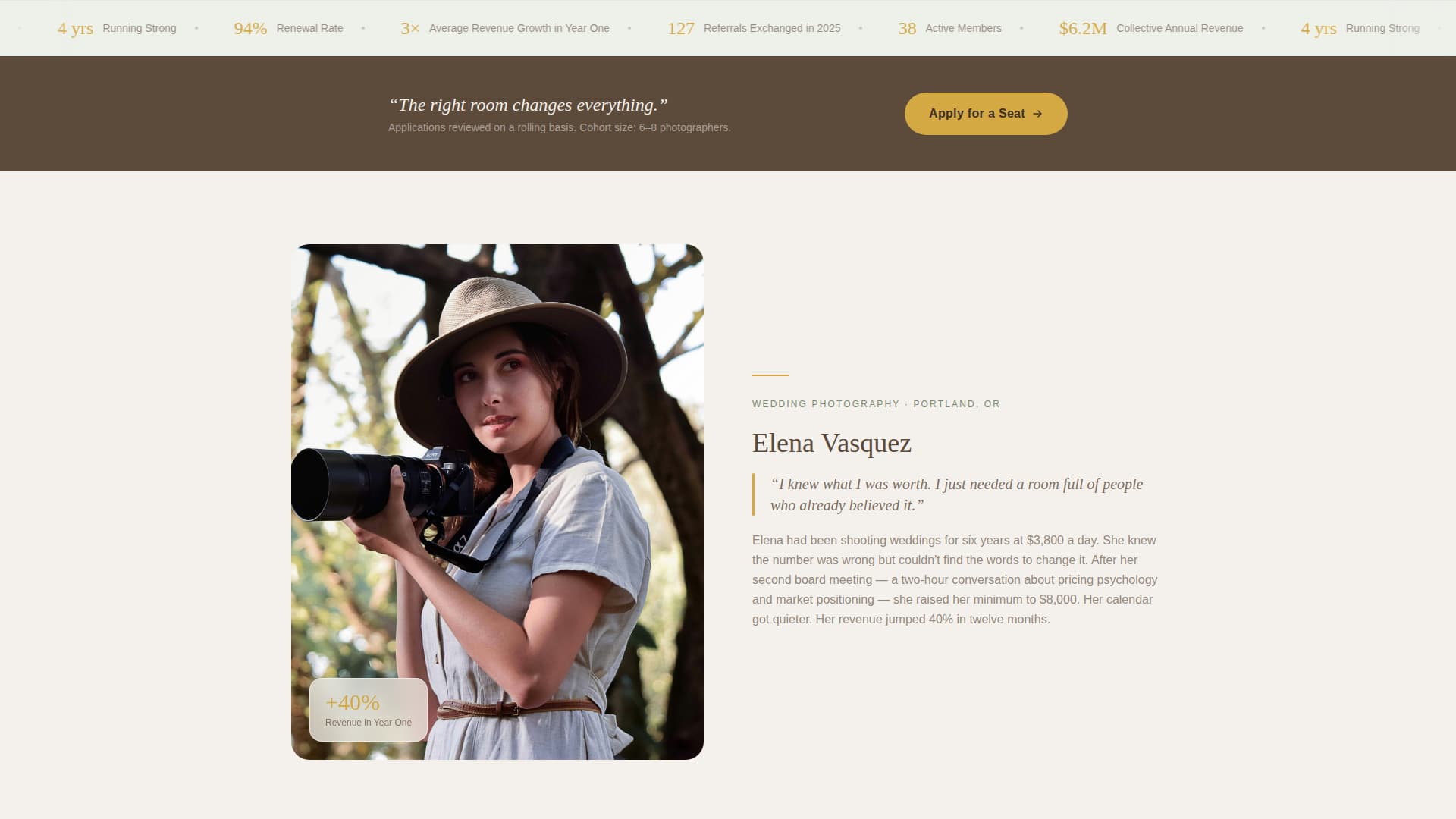 Gather - Inspiring Photographers Landing Page Template