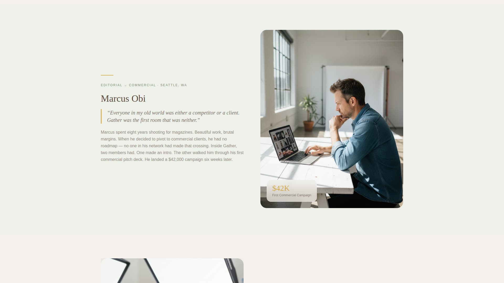 Gather - Inspiring Photographers Landing Page Template