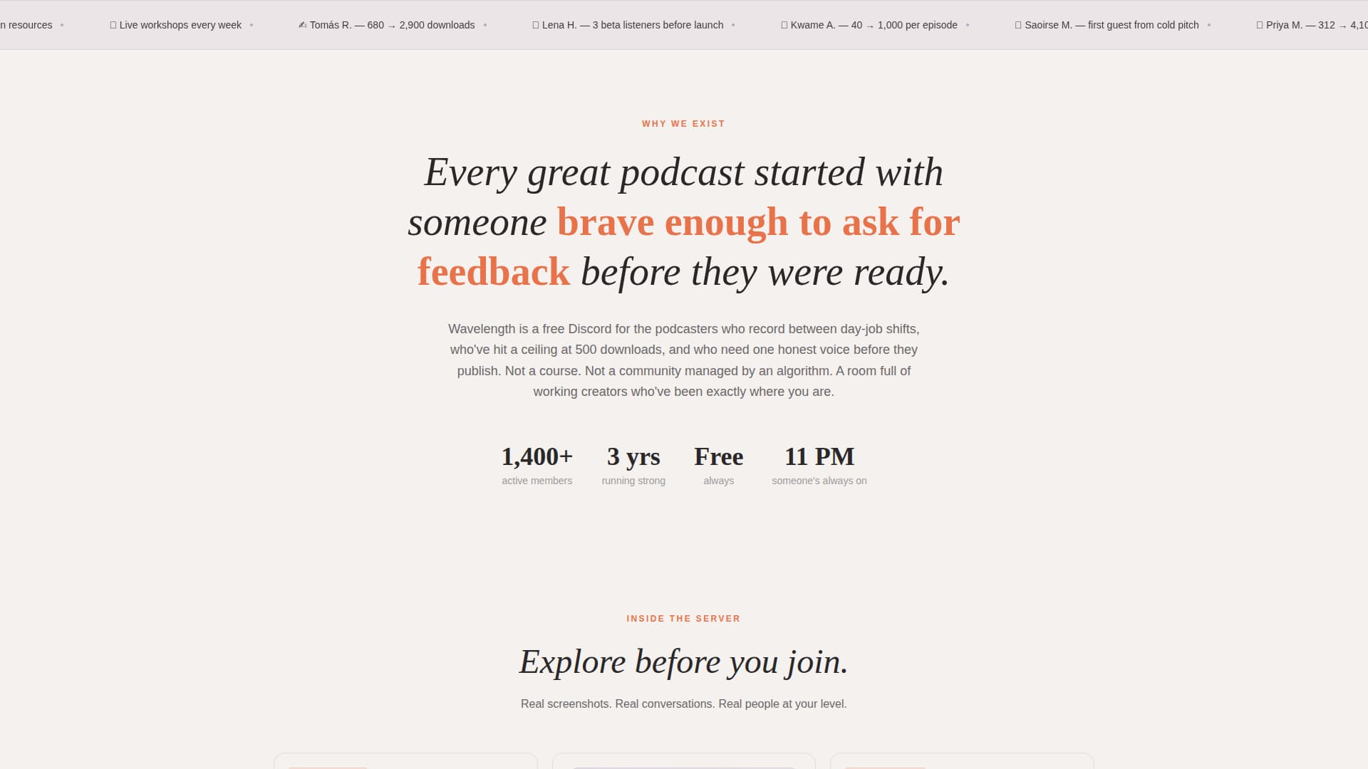 Wavelength - Thriving Podcasters Landing Page Template