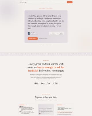 Wavelength - Thriving Podcasters Landing Page Template