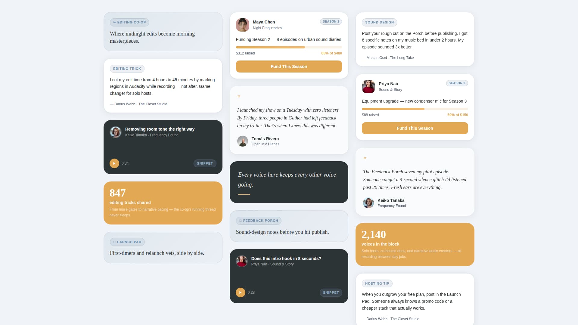 Gather - Vibrant Podcasters Landing Page Template