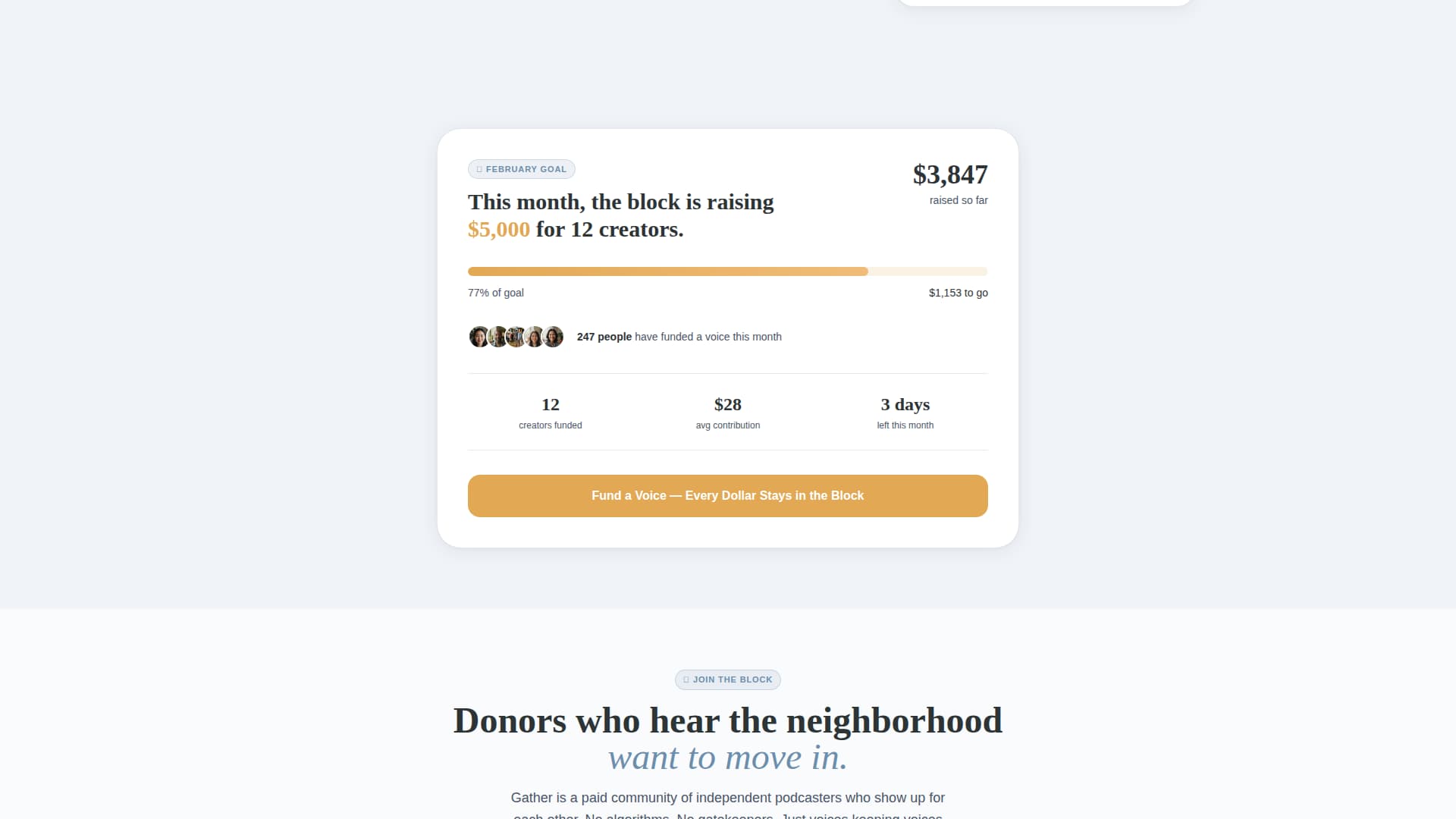 Gather - Vibrant Podcasters Landing Page Template