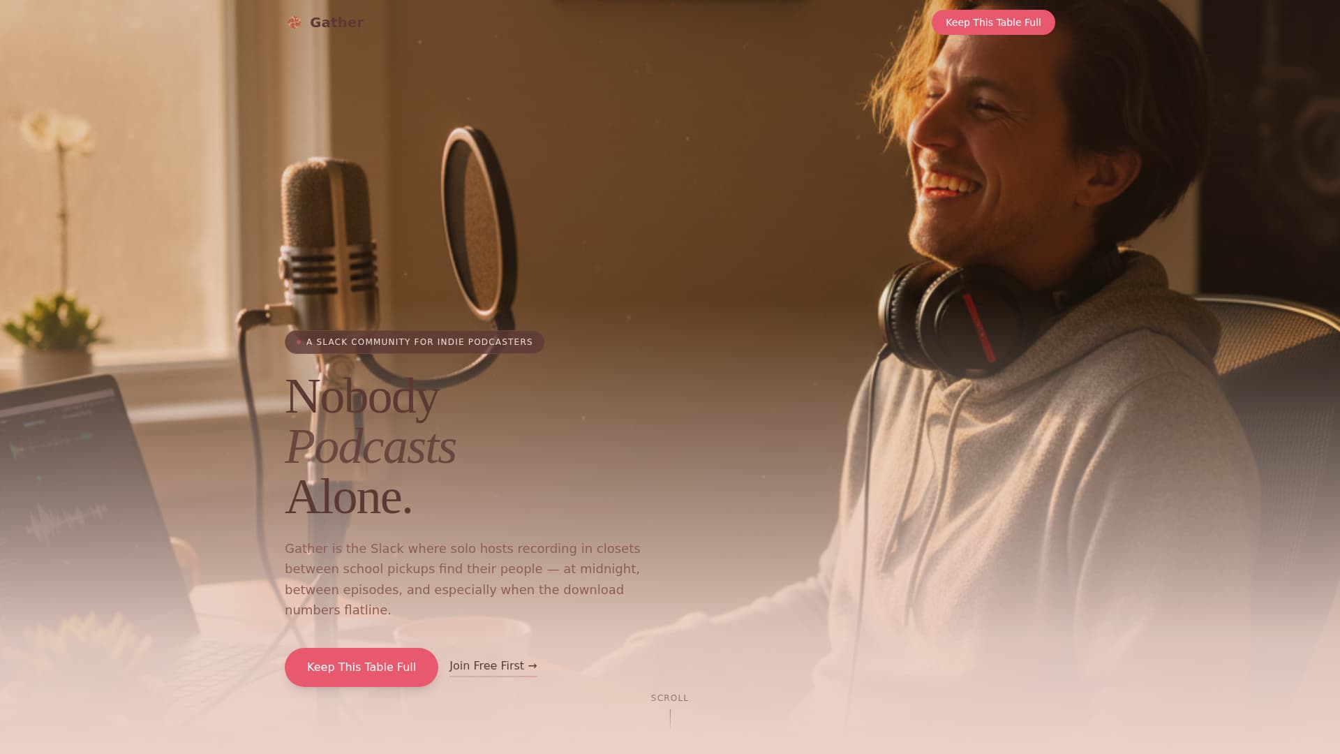 Gather - Heartfelt Podcasters Landing Page Template