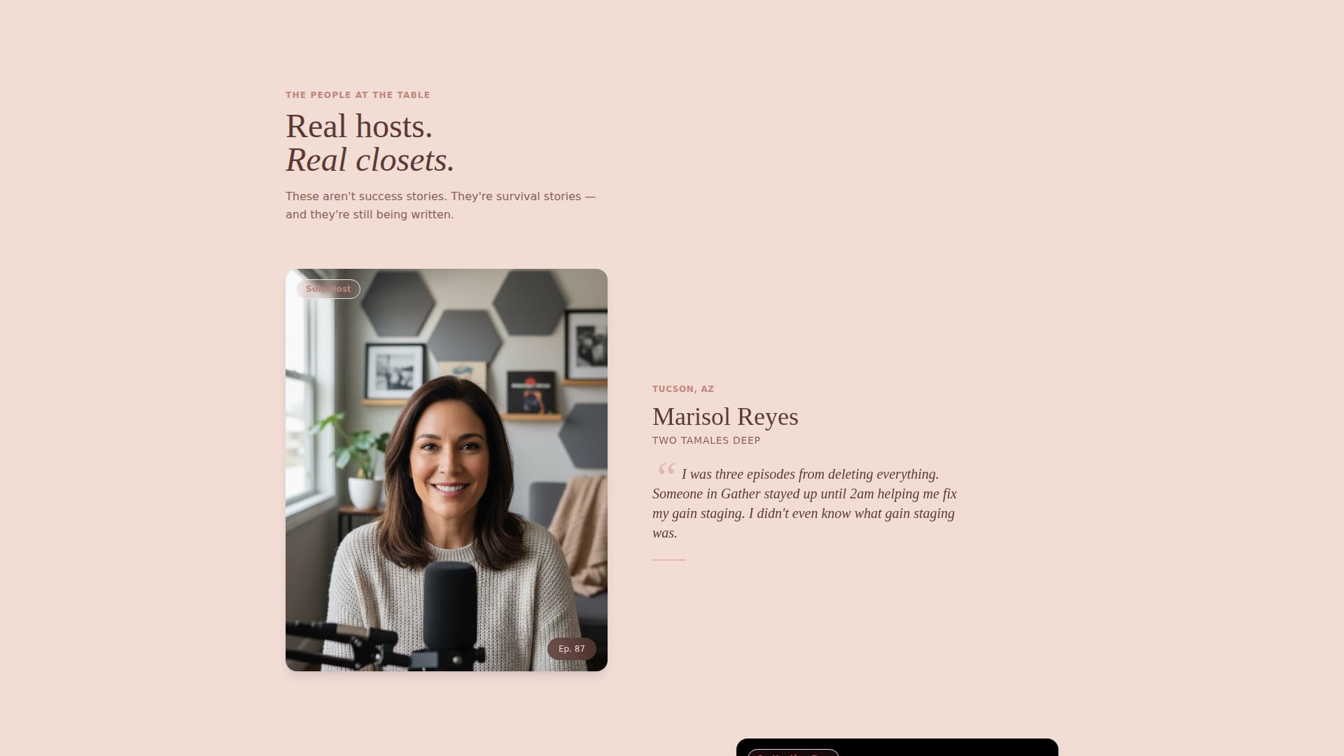 Gather - Heartfelt Podcasters Landing Page Template