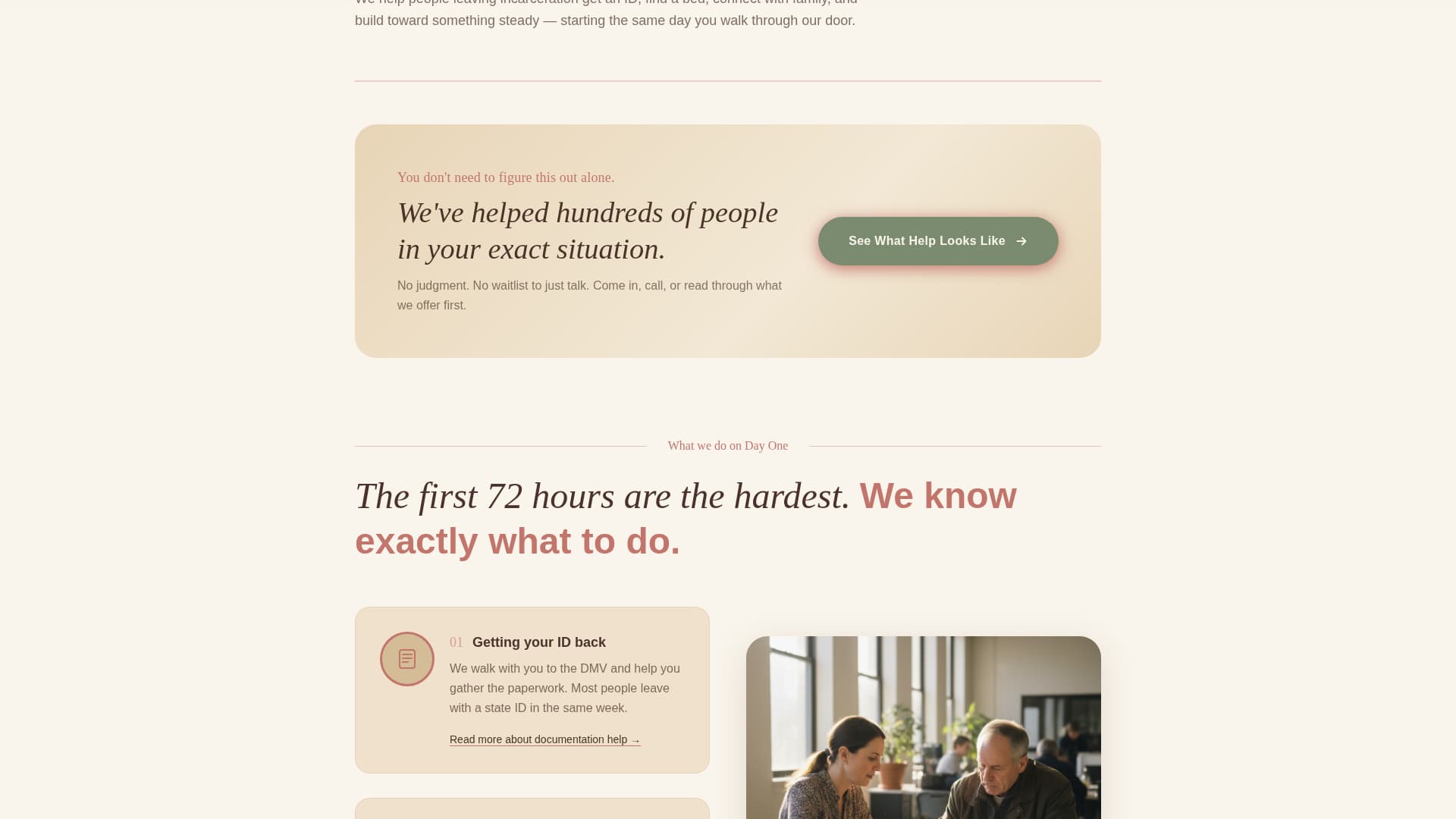 Reentry - Compassionate Nonprofit Landing Page Template