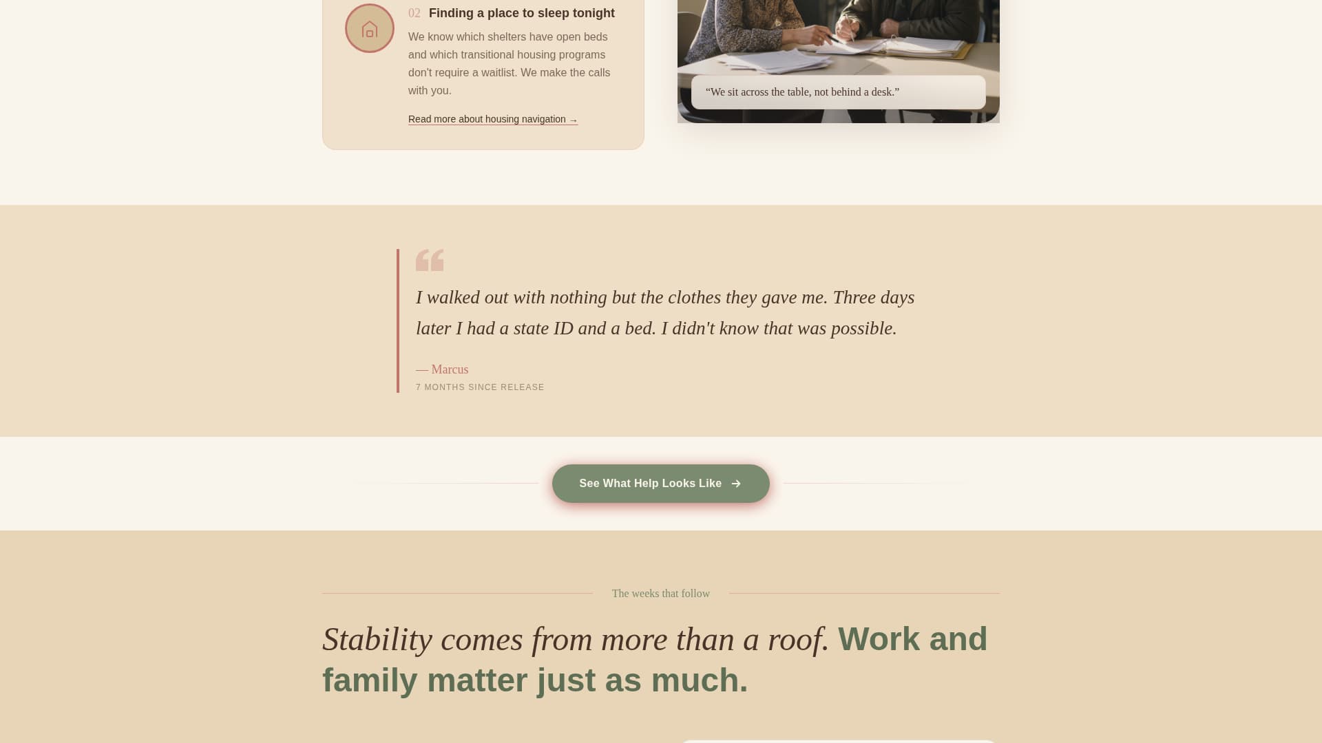 Reentry - Compassionate Nonprofit Landing Page Template