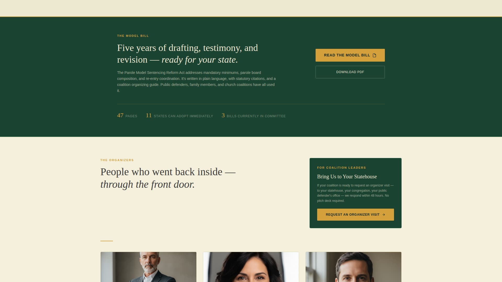 Parole - Powerful Reform Landing Page Template