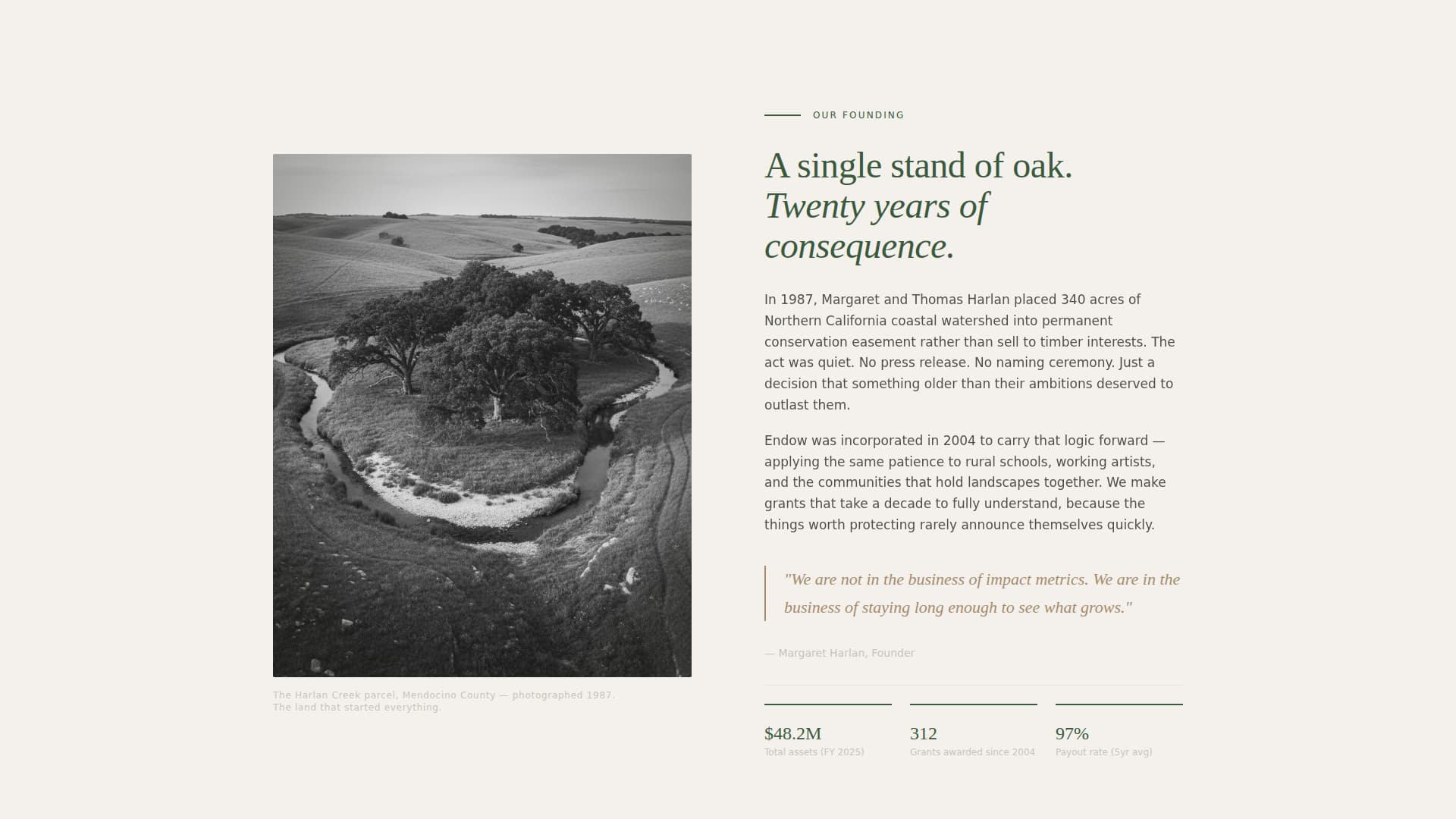 Endow - Timeless Foundation Landing Page Template