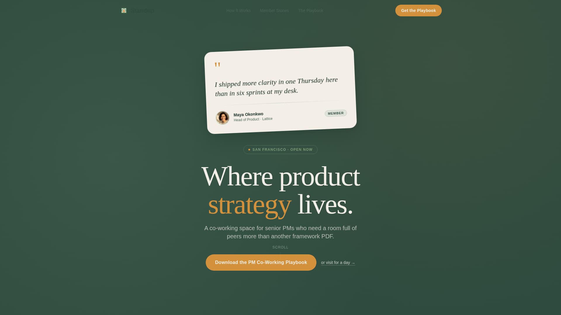 Standup - Focused Productmanagers Landing Page Template