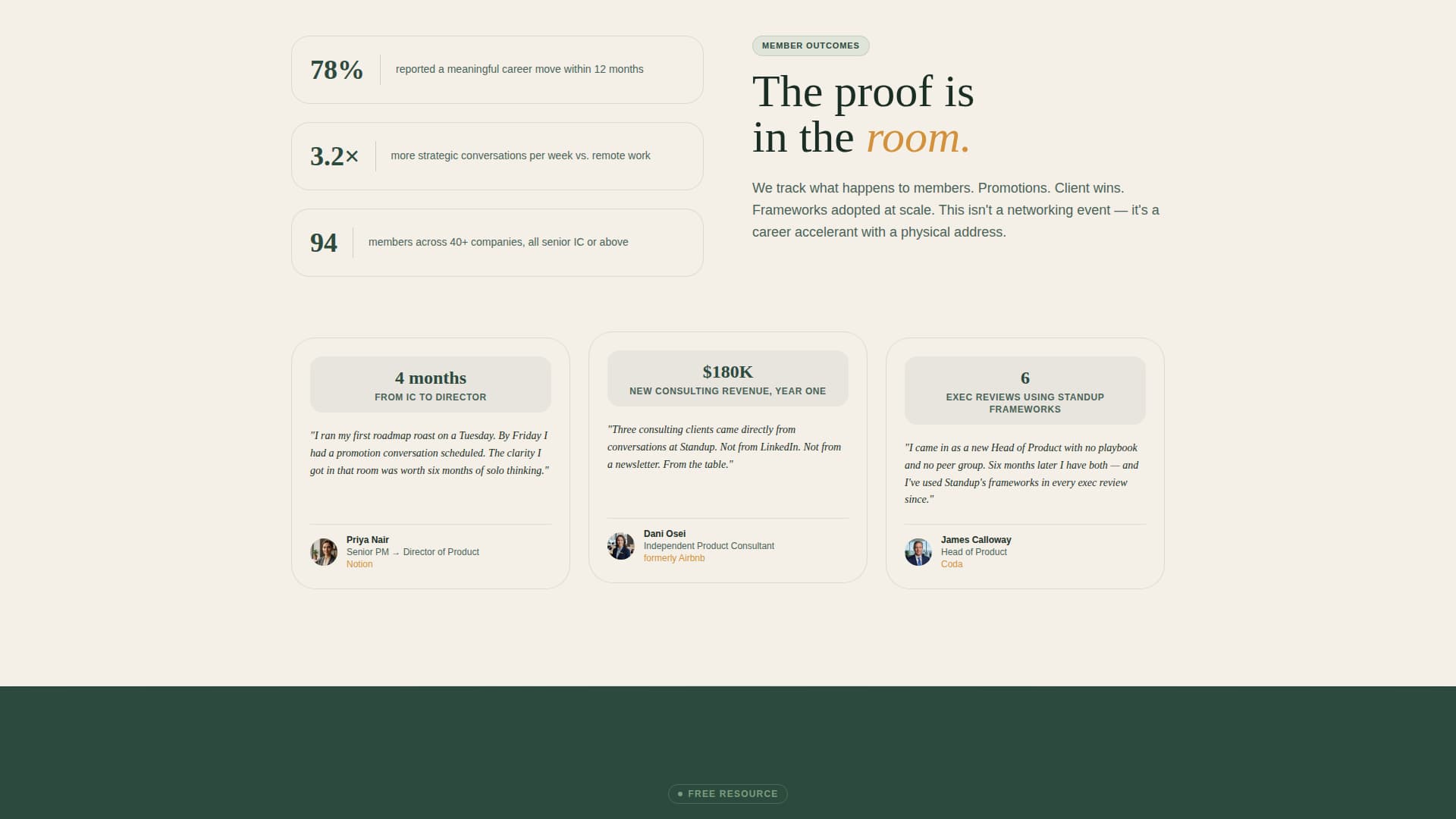 Standup - Focused Productmanagers Landing Page Template