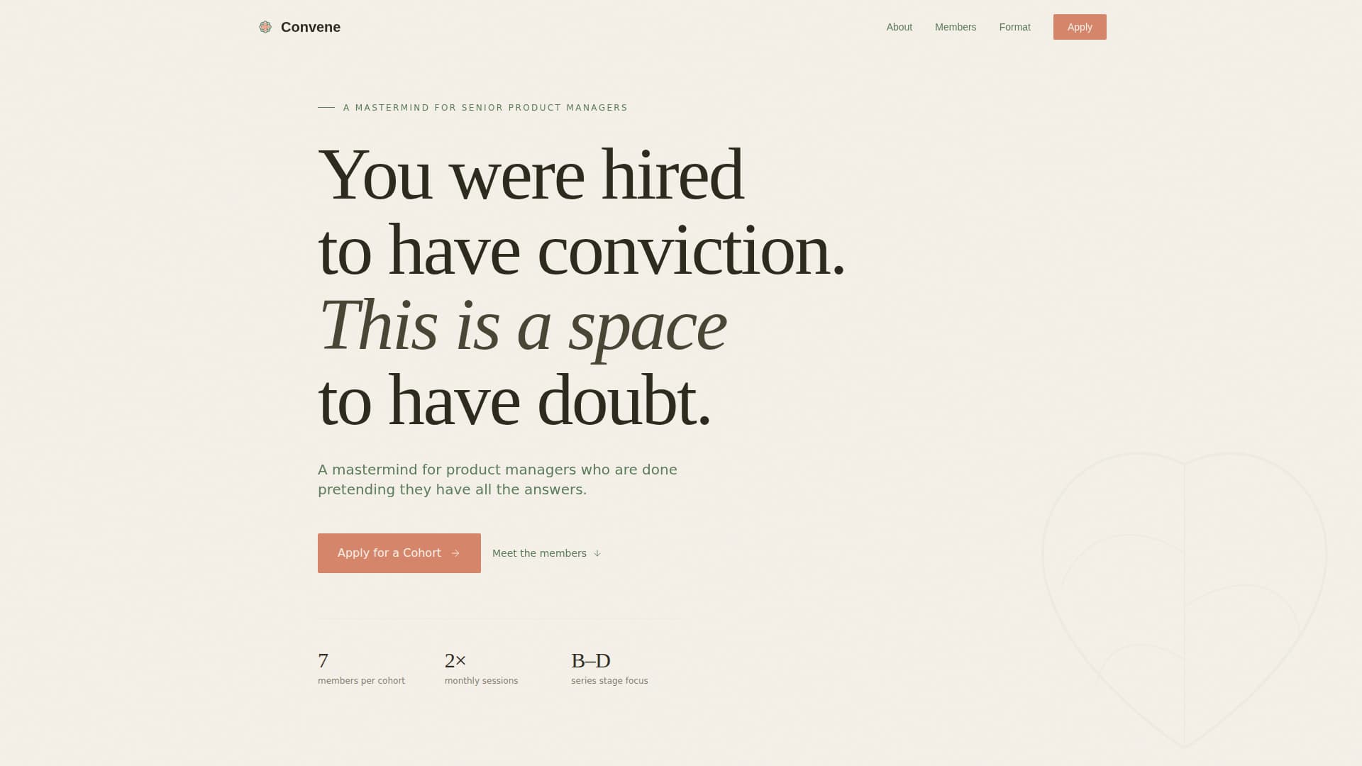 Convene - Transformative Productmanagers Landing Page Template