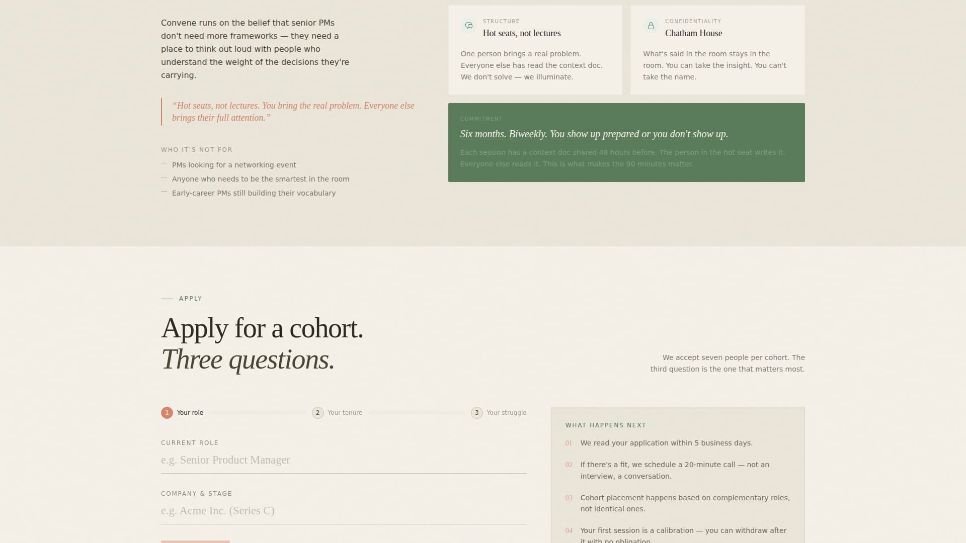 Convene - Transformative Productmanagers Landing Page Template