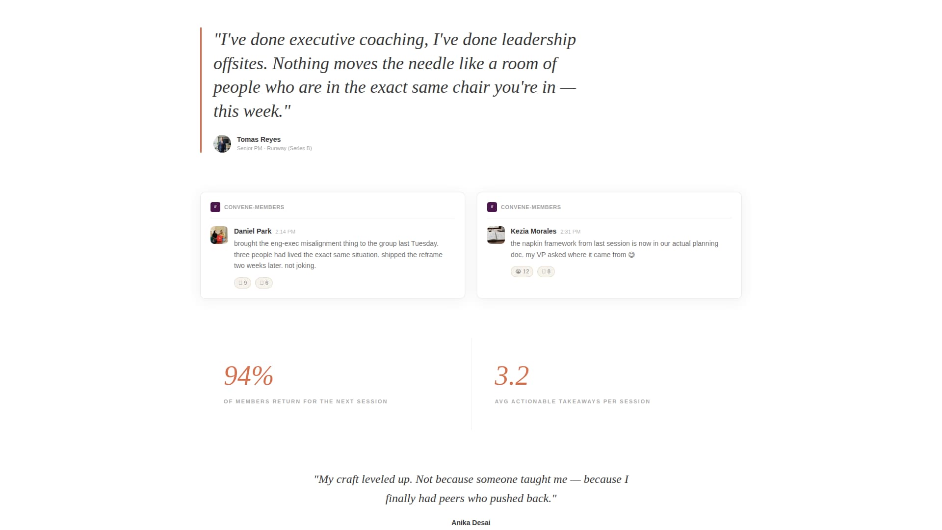 Convene - Trusted Productmanagers Landing Page Template