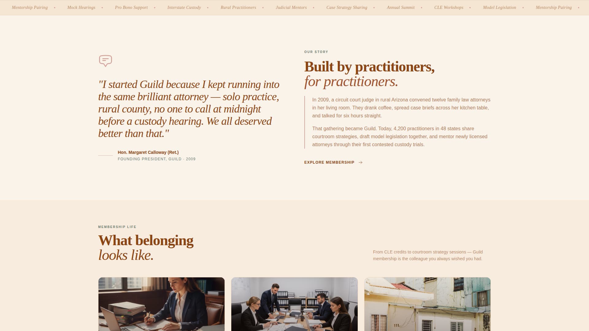 Guild - Warm Familylaw Landing Page Template