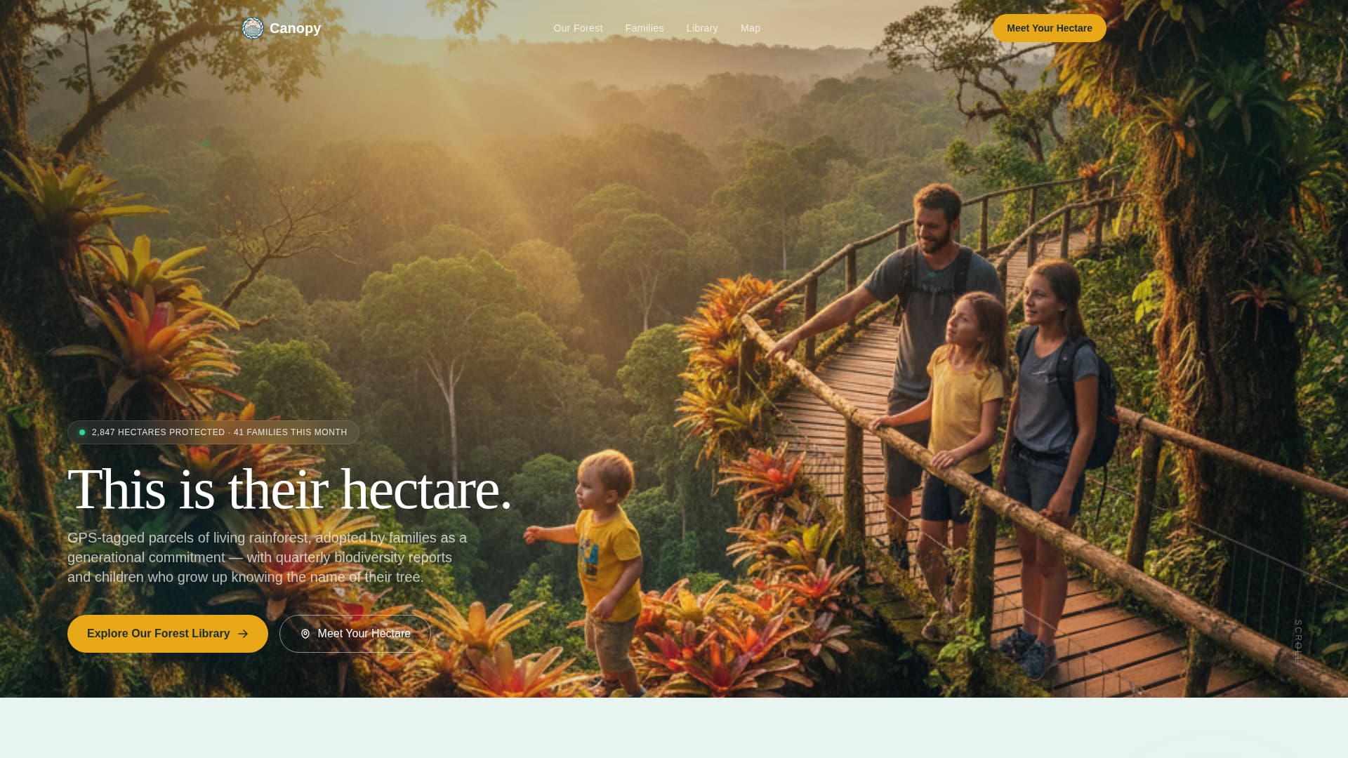 Canopy - Generational Rainforest Landing Page Template