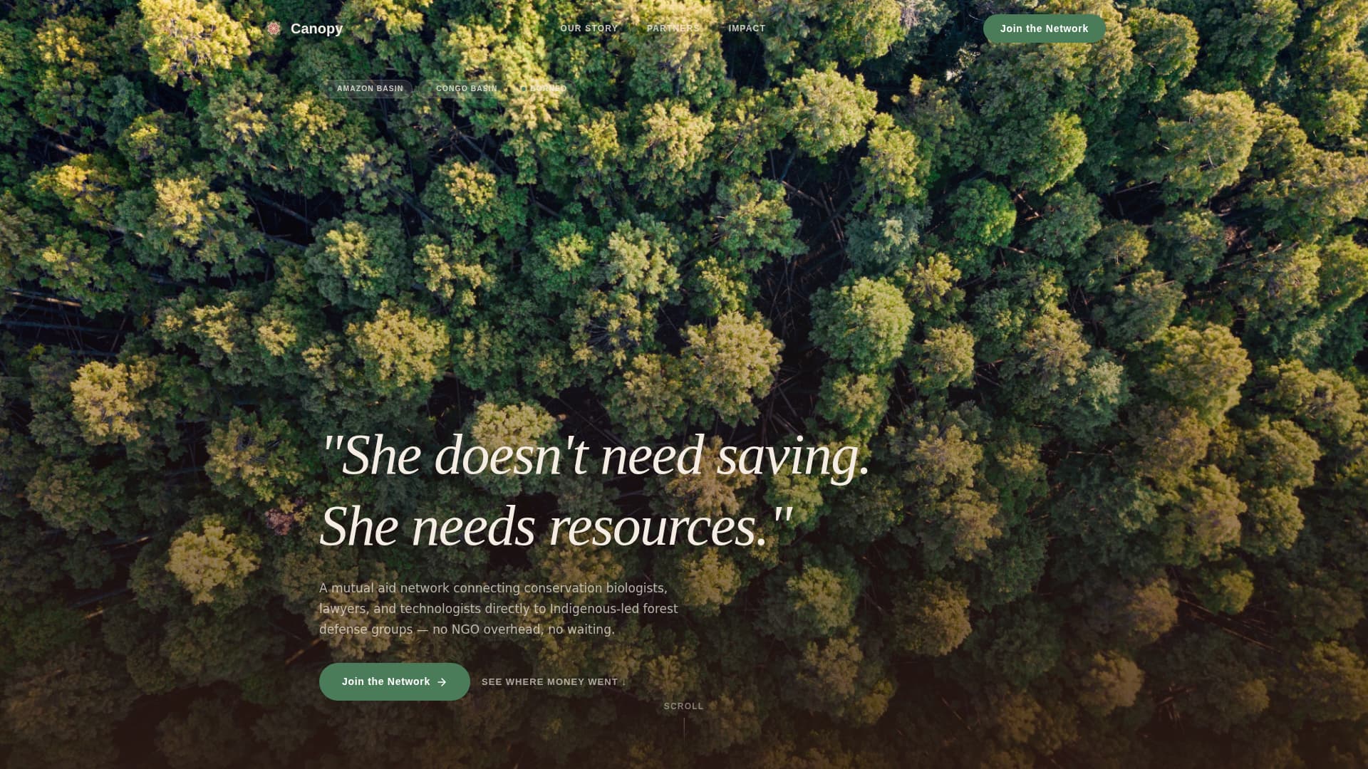 Canopy - Powerful Rainforest Landing Page Template