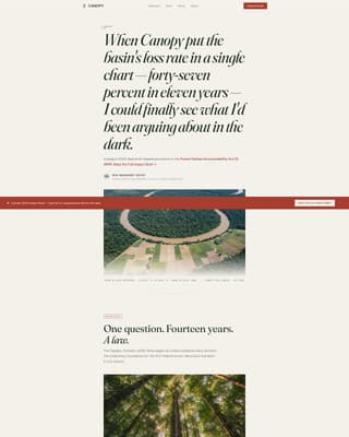 Canopy - Authoritative Rainforest Landing Page Template