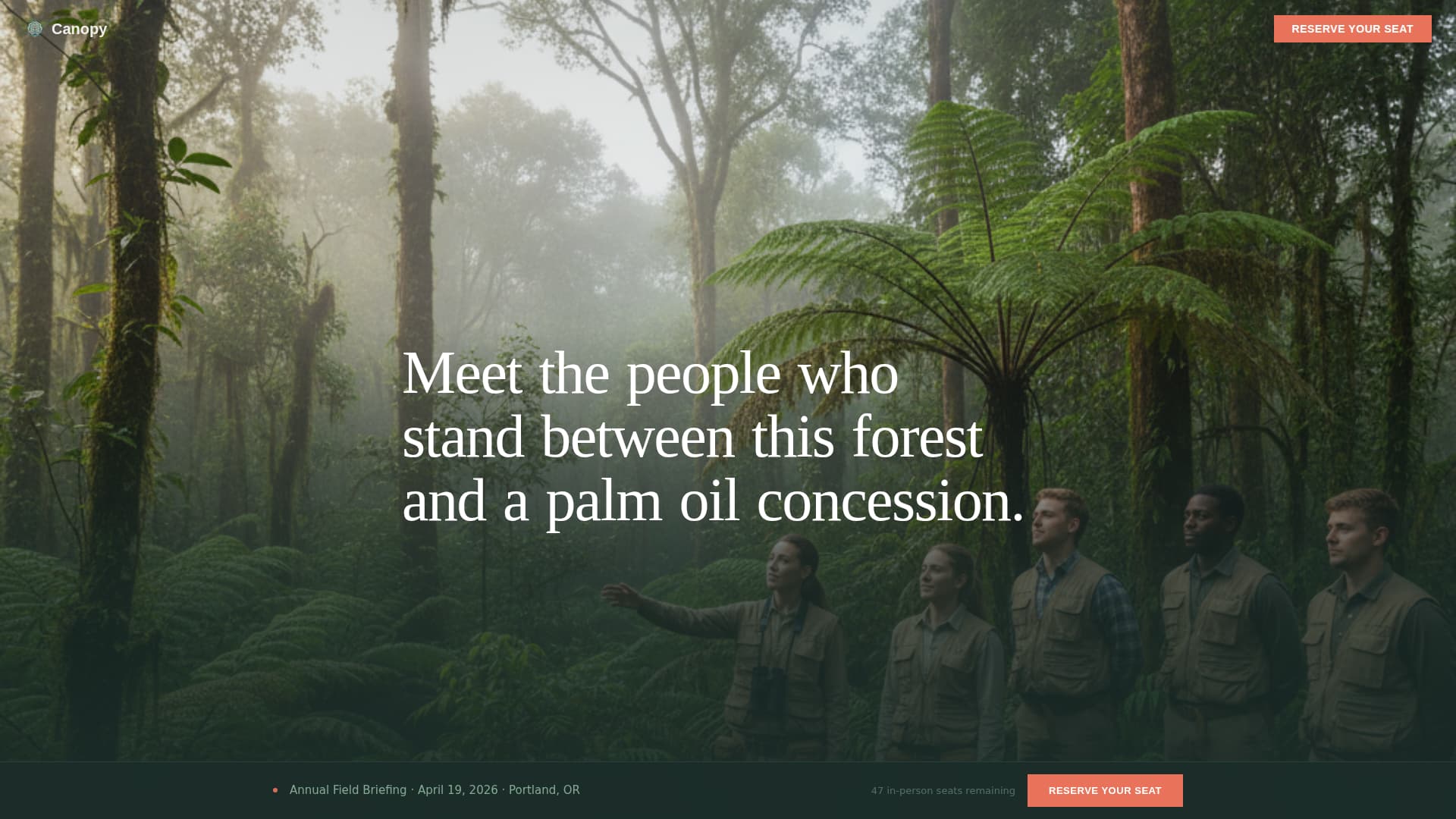 Canopy - Impactful Rainforest Landing Page Template