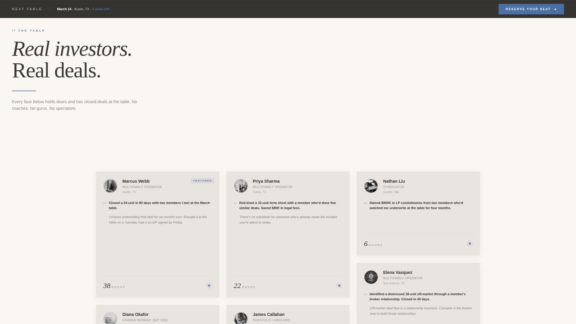 Convene - Collaborative Investors Landing Page Template