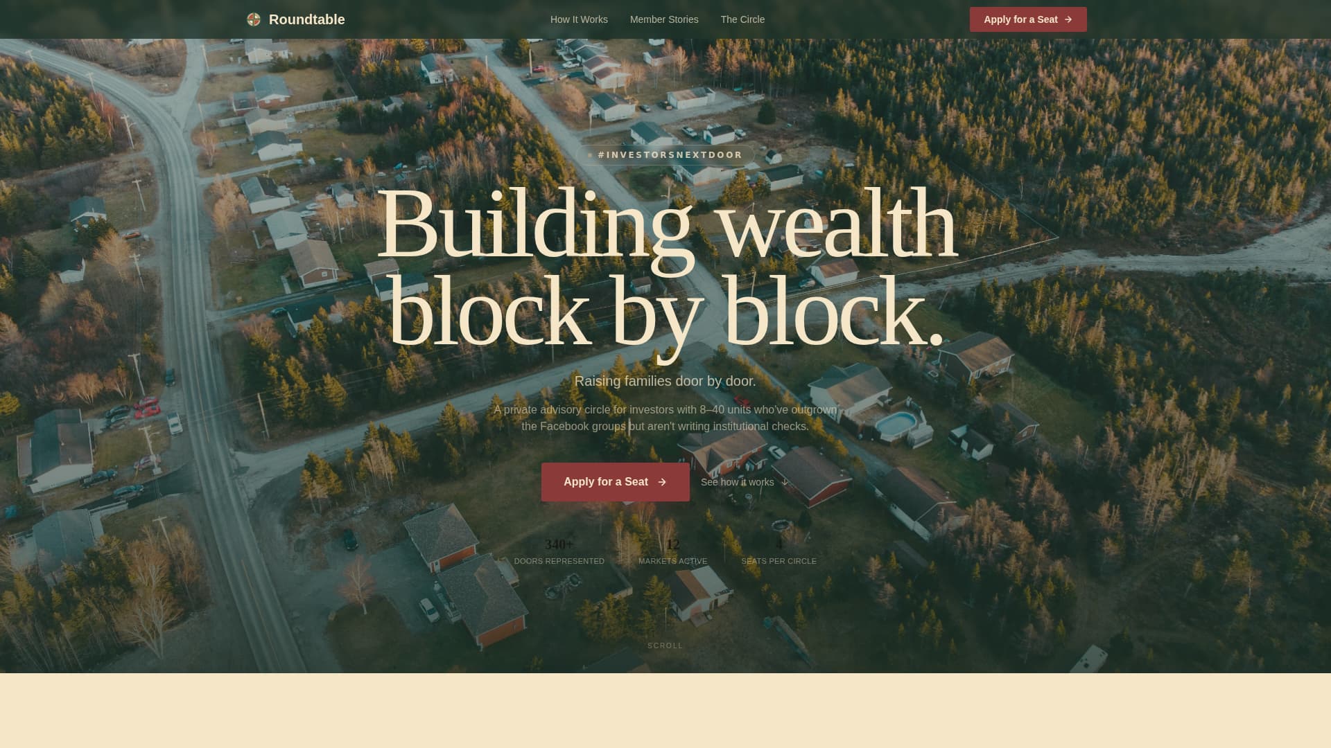 Roundtable - Trusted Investors Landing Page Template