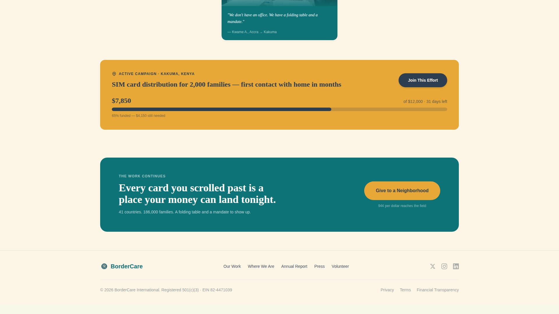 Passage - Humanitarian Refugee Landing Page Template