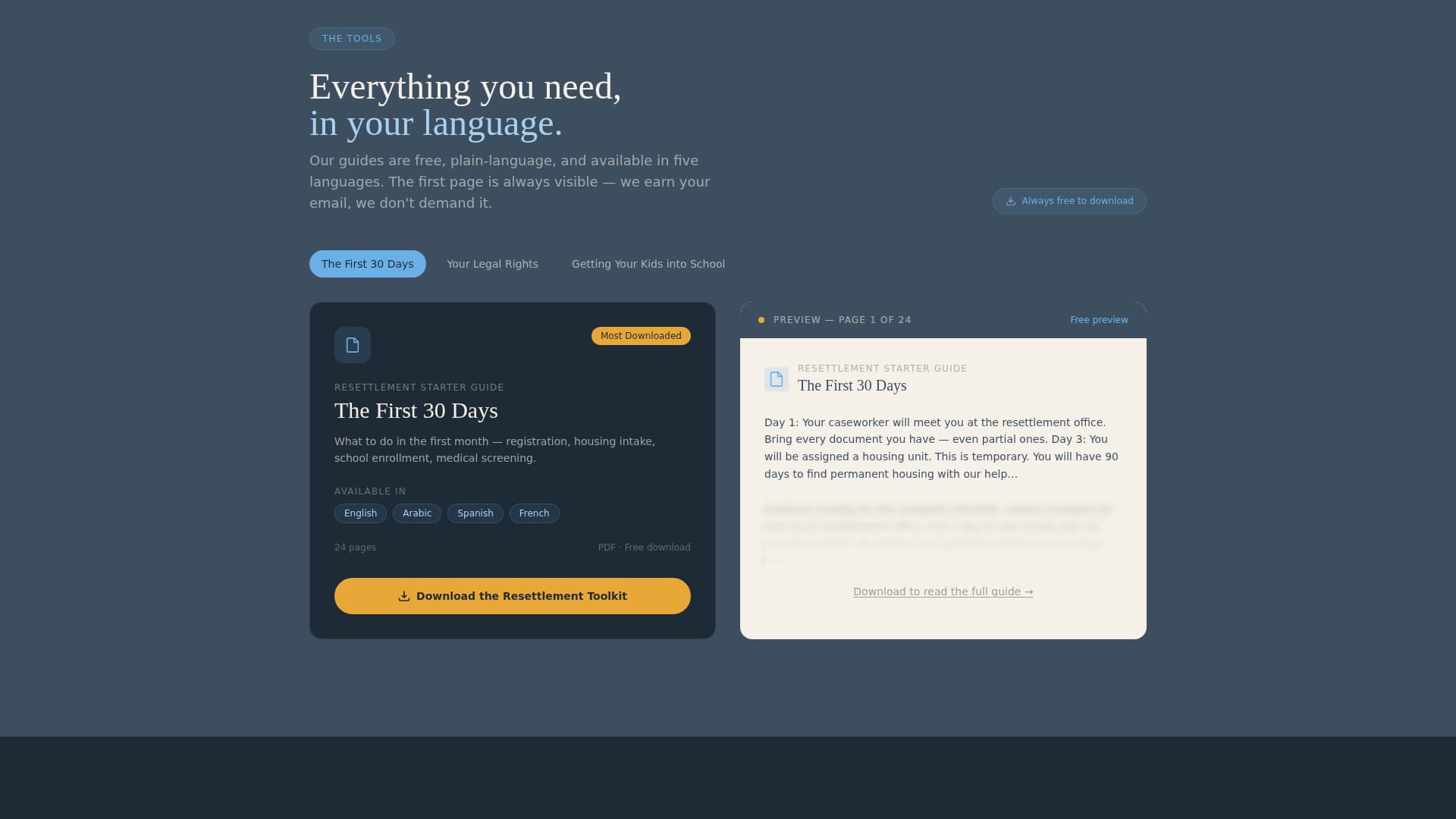 Passage - Trusted Resettlement Landing Page Template