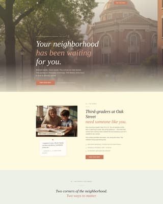 Hearth - Welcoming Volunteer Landing Page Template