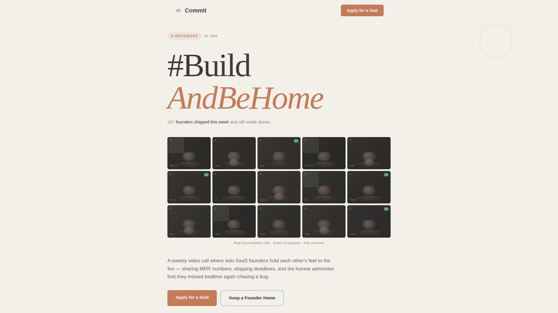 Commit - Heartfelt Saasfounders Landing Page Template