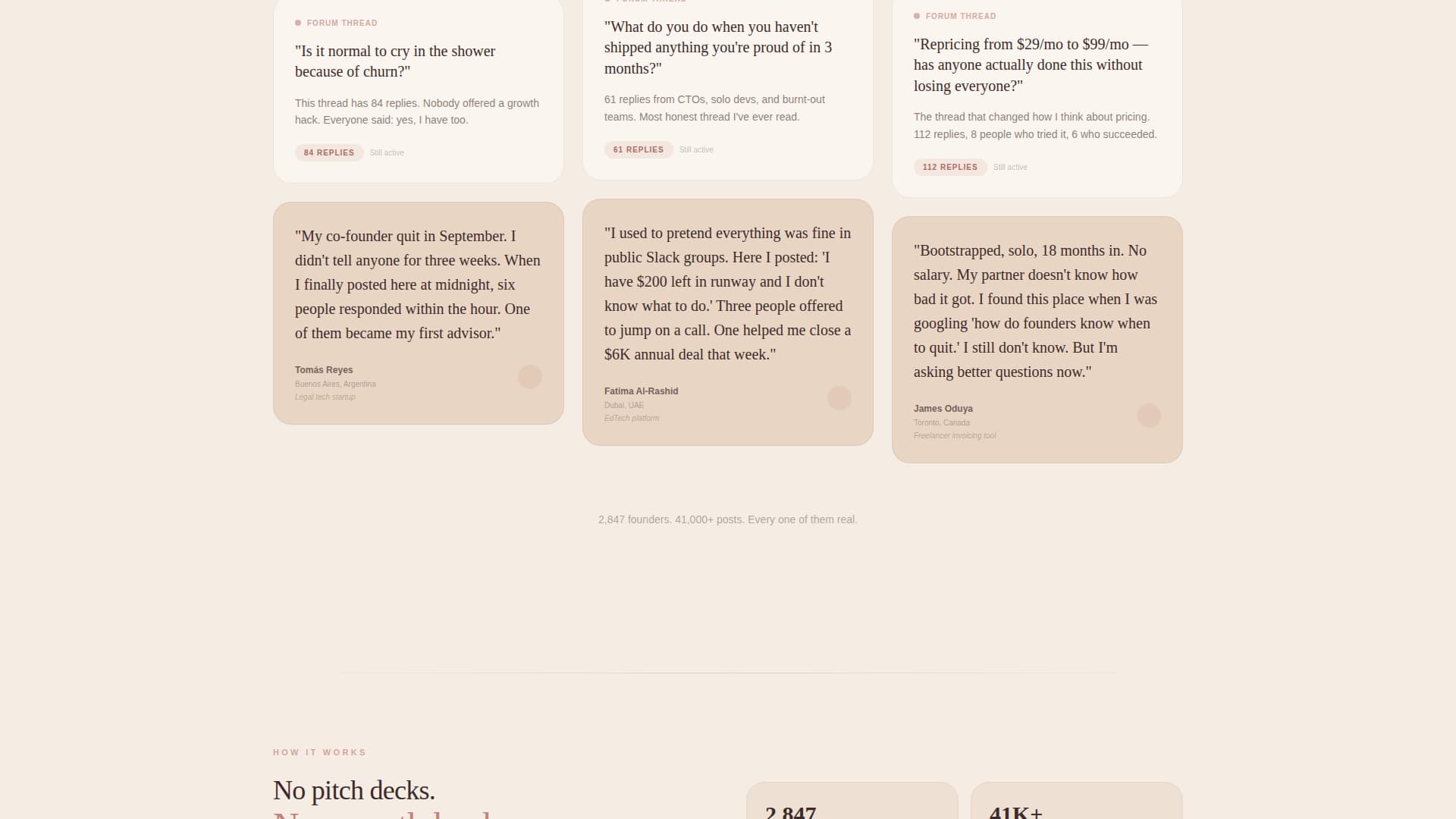 Founders - Healing SaaS Community Landing Page Template