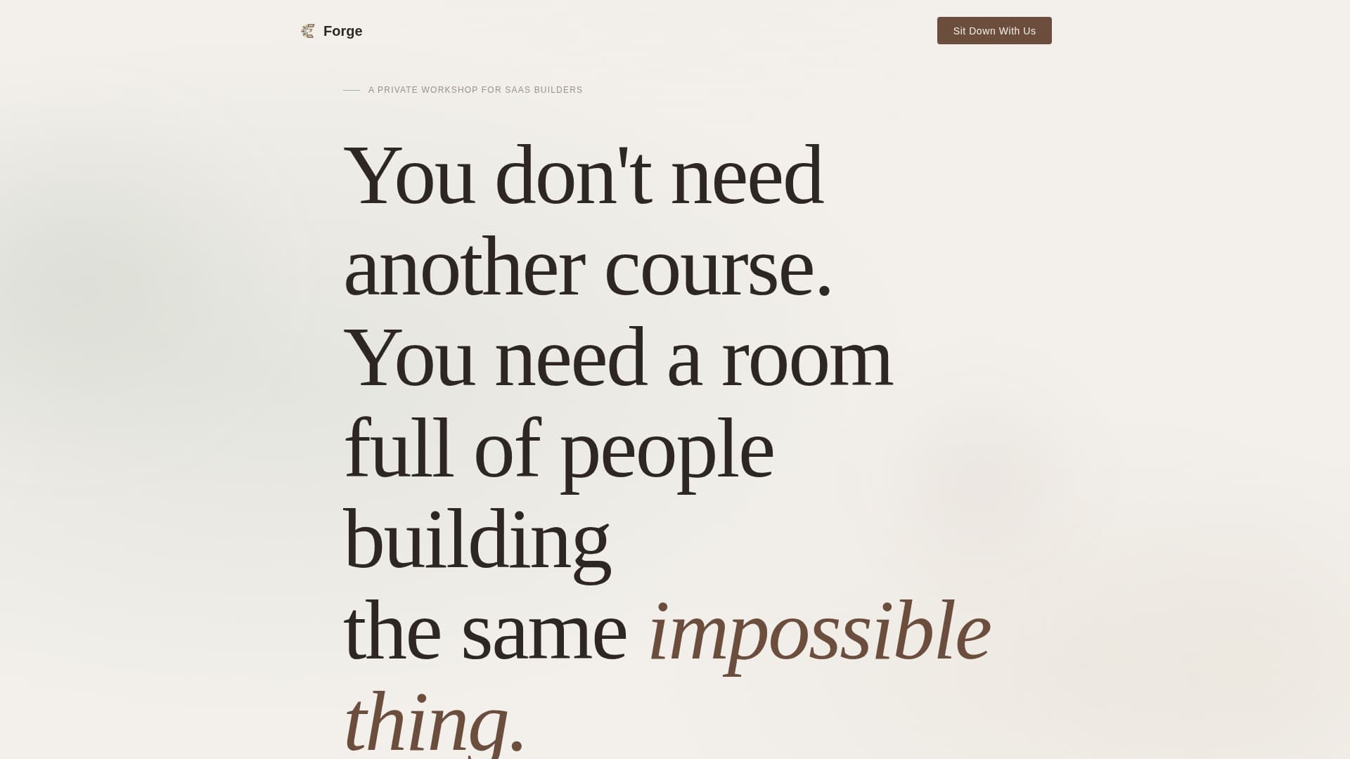 Forge - Quiet SaaS Builders Landing Page Template