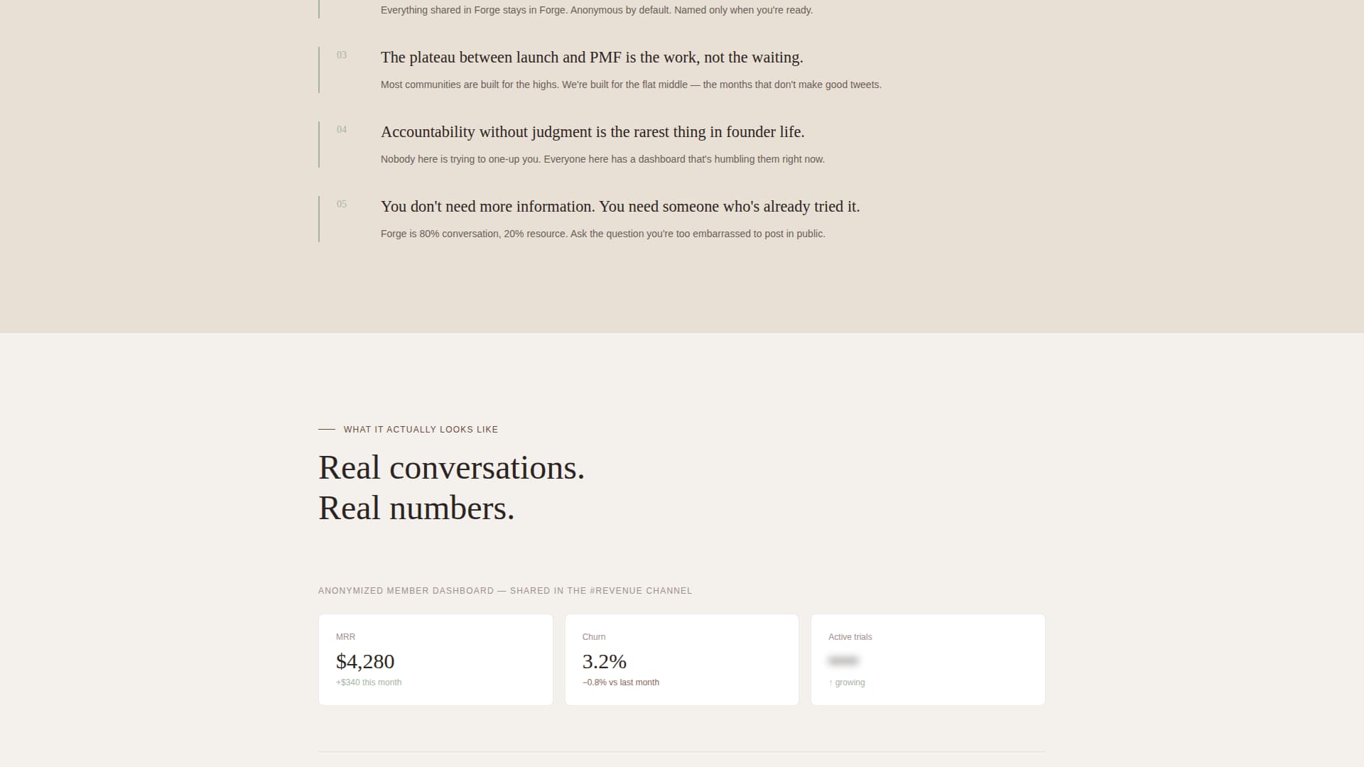 Forge - Quiet SaaS Builders Landing Page Template