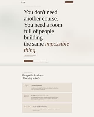 Forge - Quiet SaaS Builders Landing Page Template