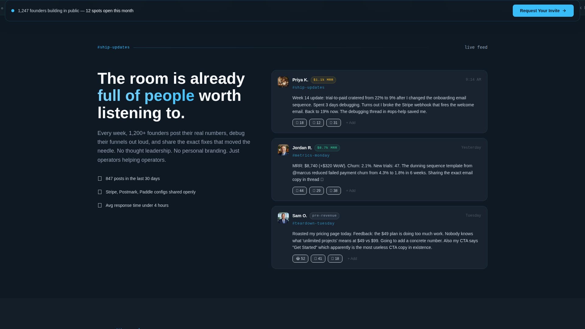 Shiplog - Thriving SaaS Builders Landing Page Template