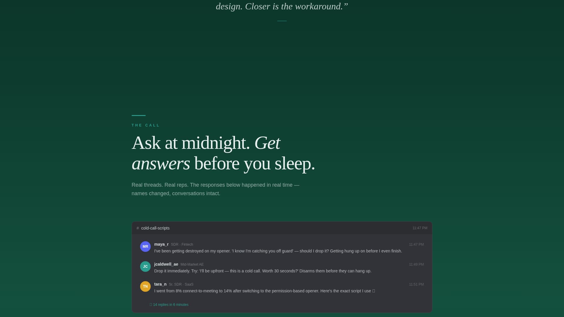 Closer - Transformative Salescommunity Landing Page Template