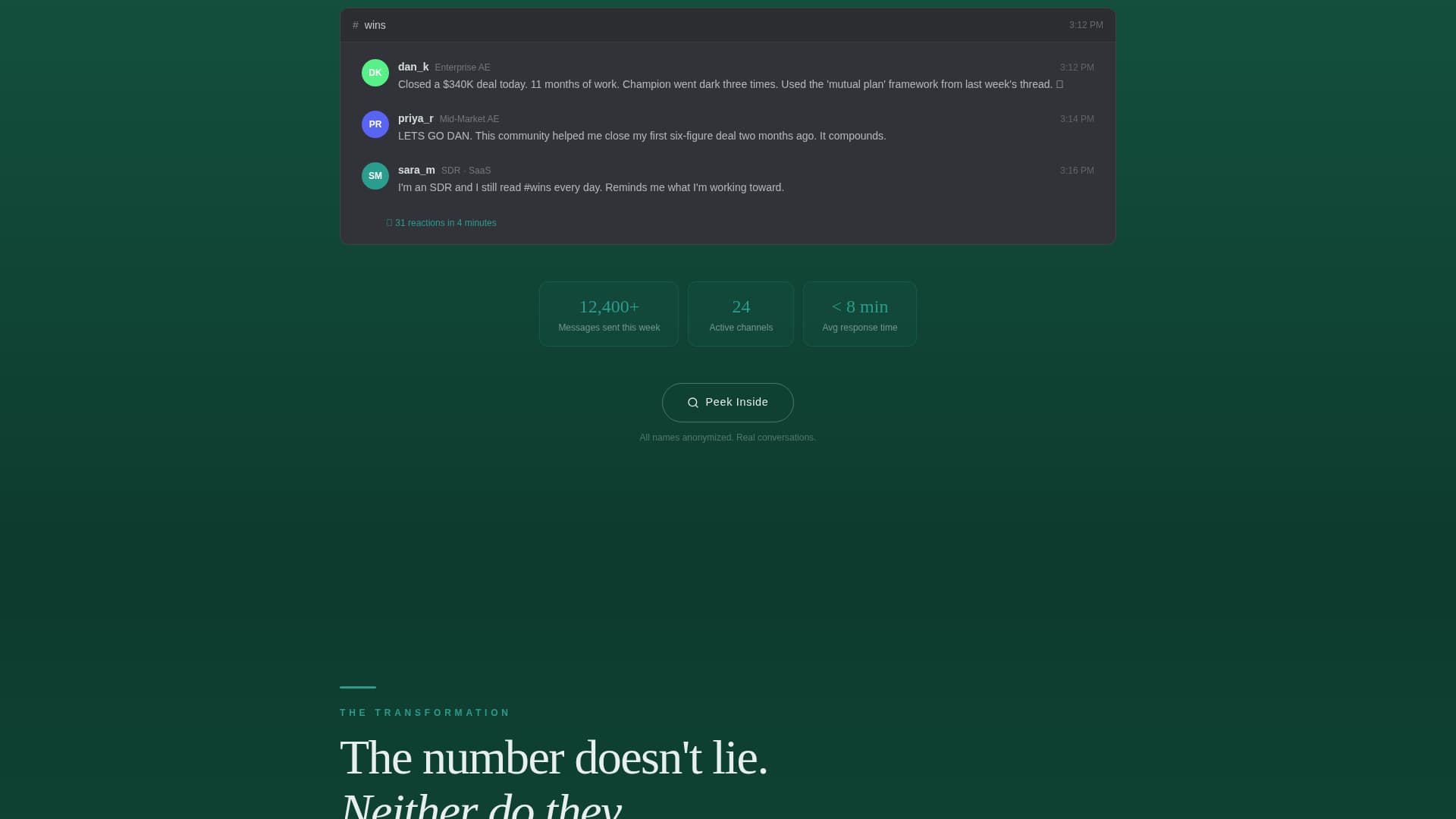 Closer - Transformative Salescommunity Landing Page Template