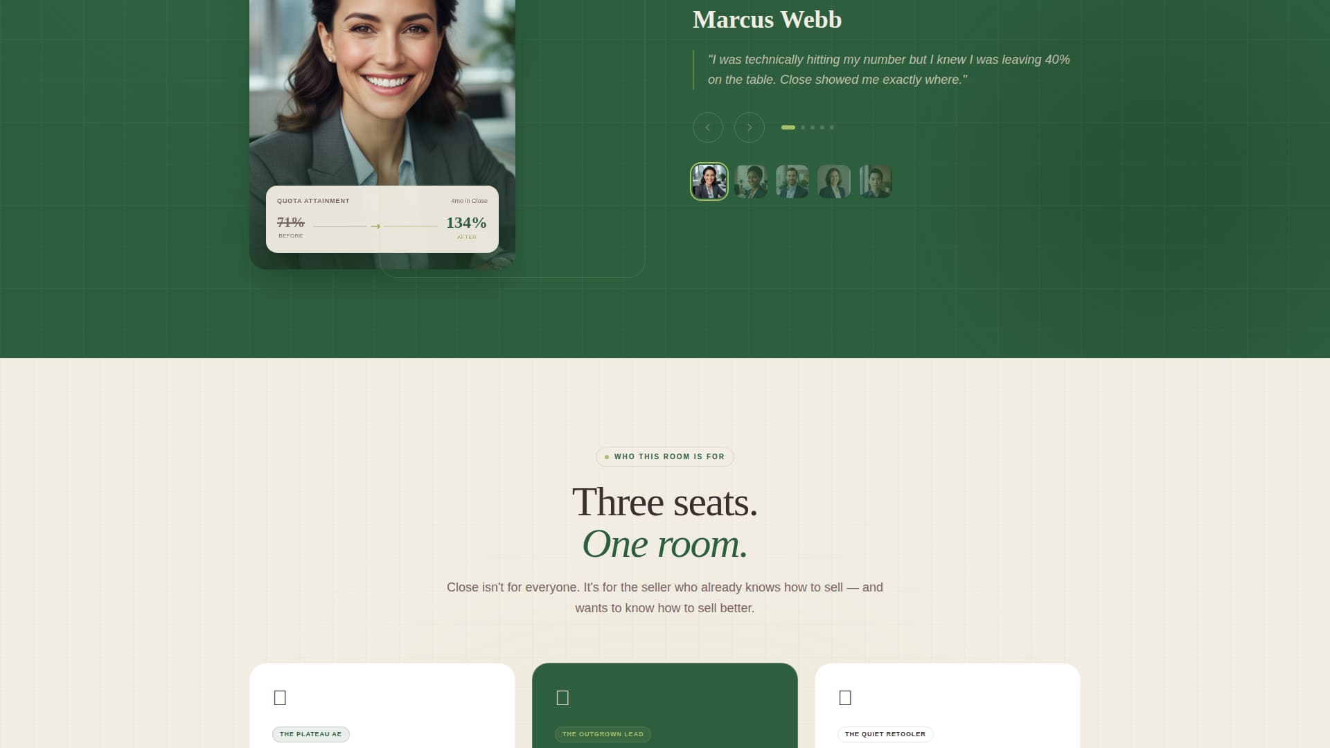 Close - Thriving Salesprofessionals Landing Page Template