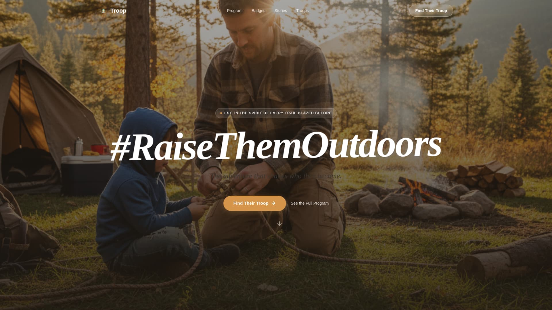 Troop - Inspiring Scouting Landing Page Template