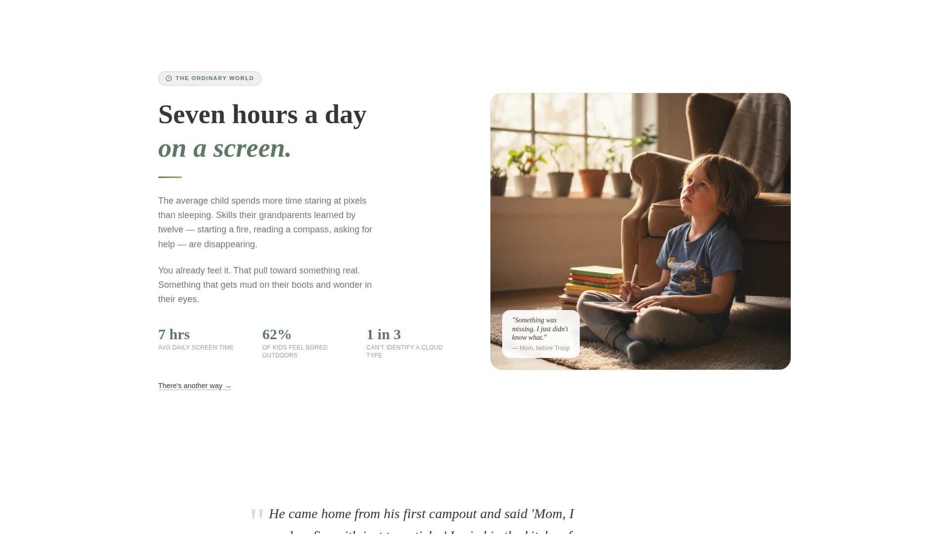 Troop - Inspiring Scouting Landing Page Template