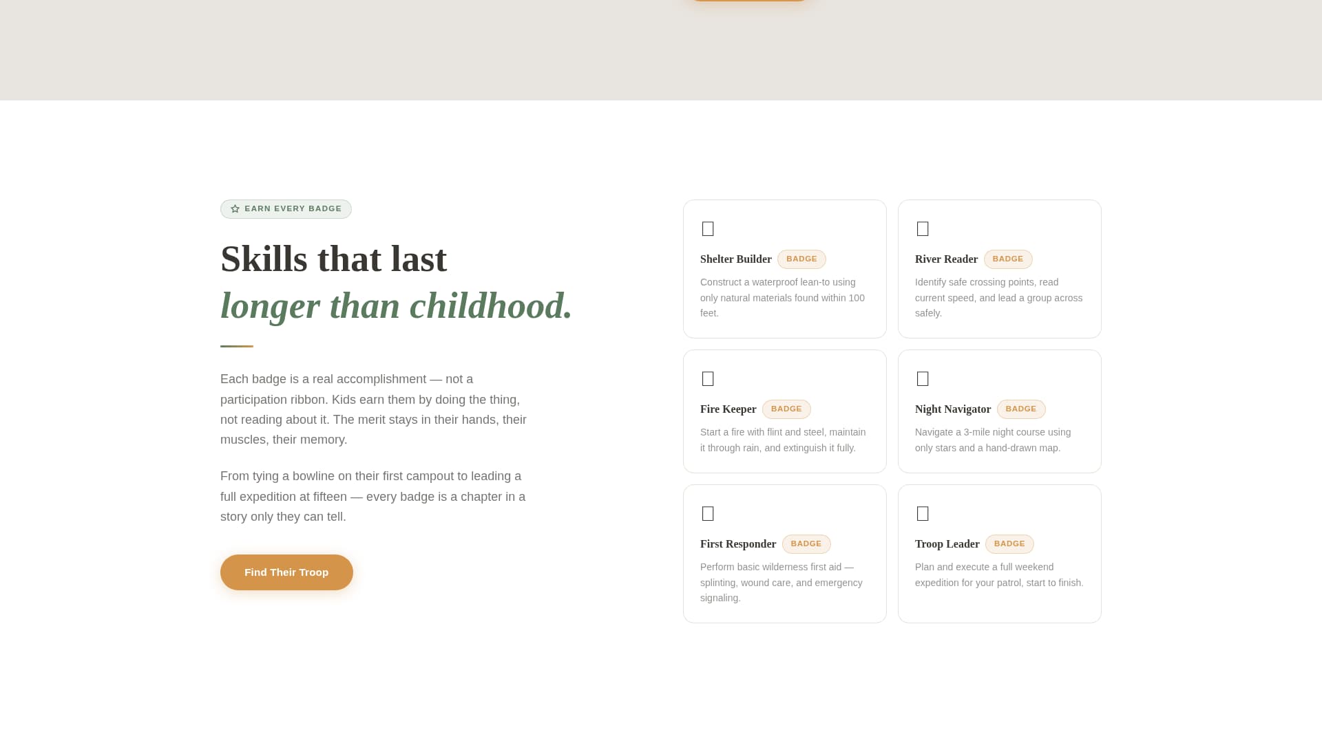Troop - Inspiring Scouting Landing Page Template