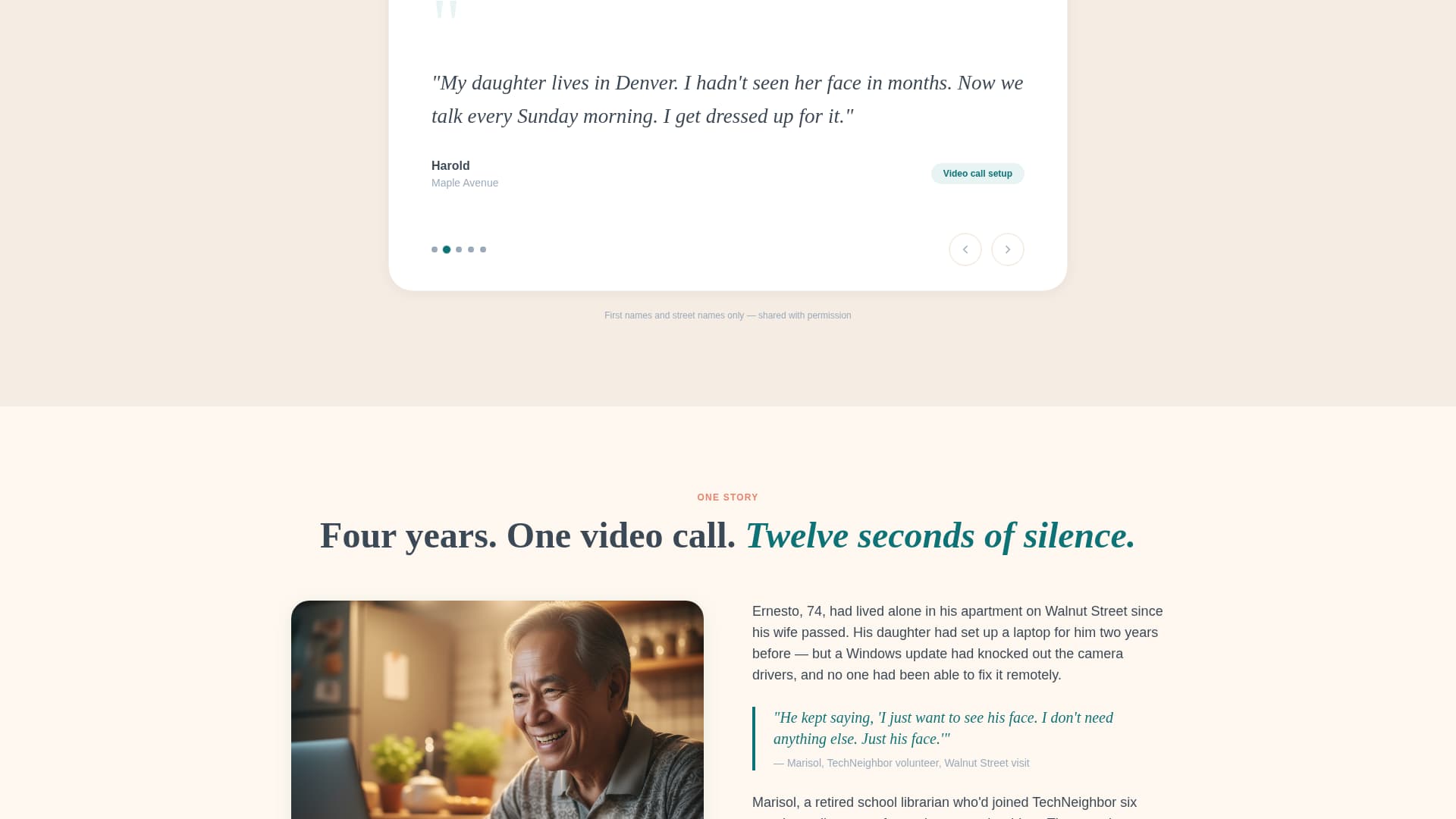 Techneighbor - Heartfelt Seniorassistance Landing Page Template