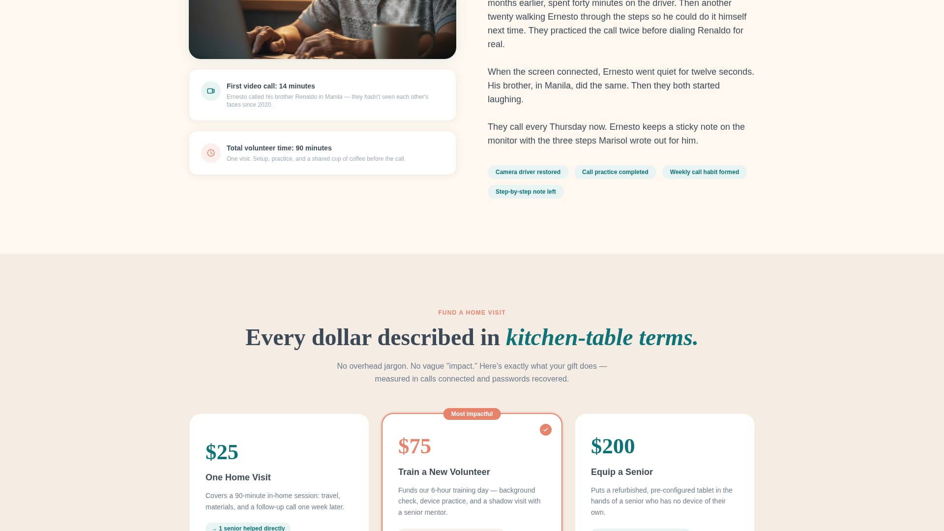 Techneighbor - Heartfelt Seniorassistance Landing Page Template