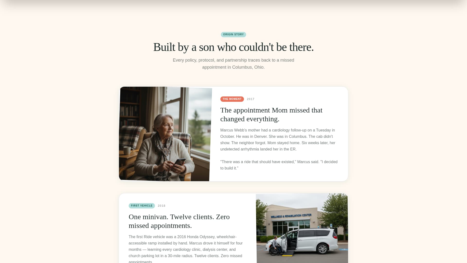 Ride - Trusted Seniortransportation Landing Page Template