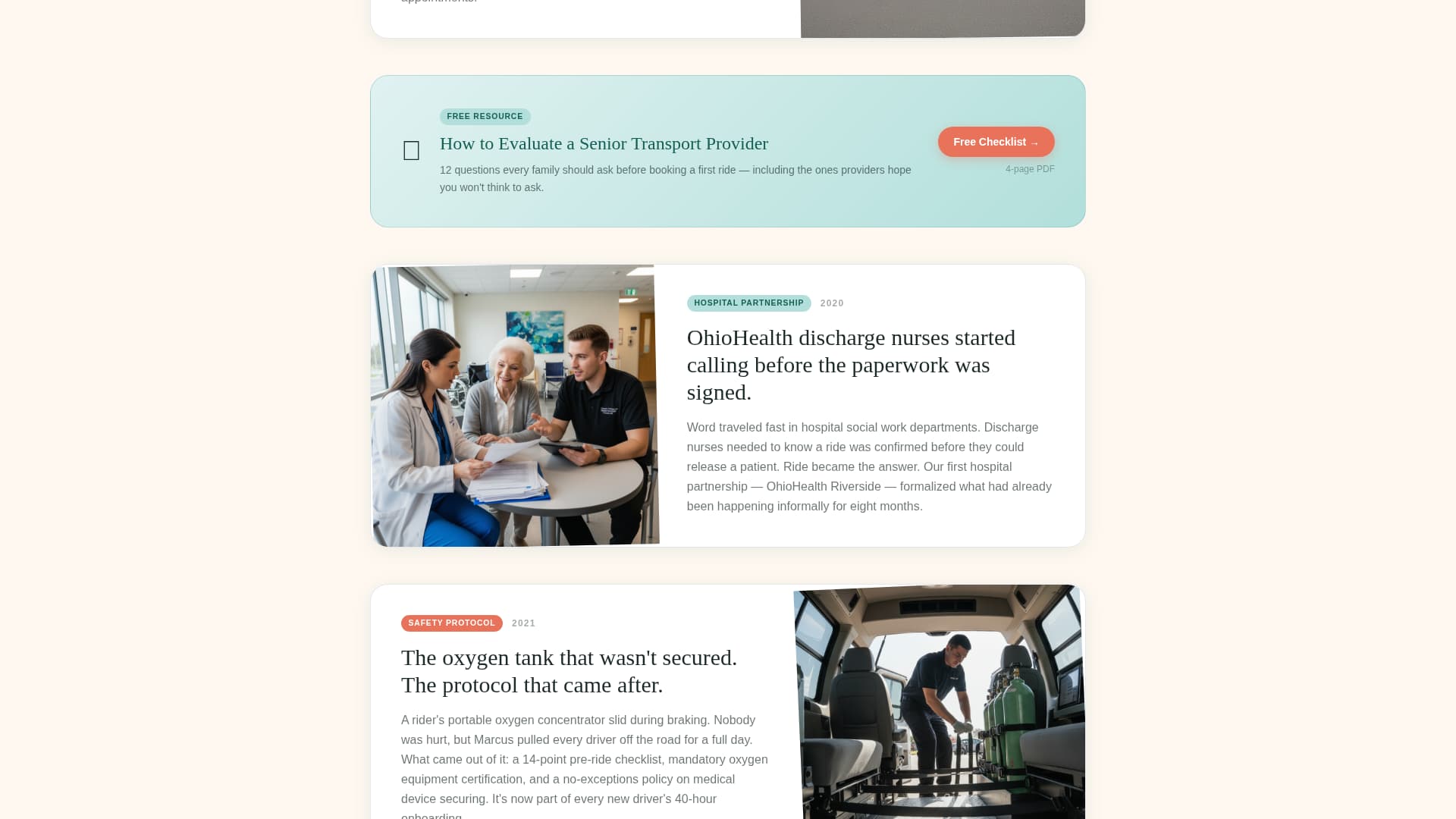 Ride - Trusted Seniortransportation Landing Page Template