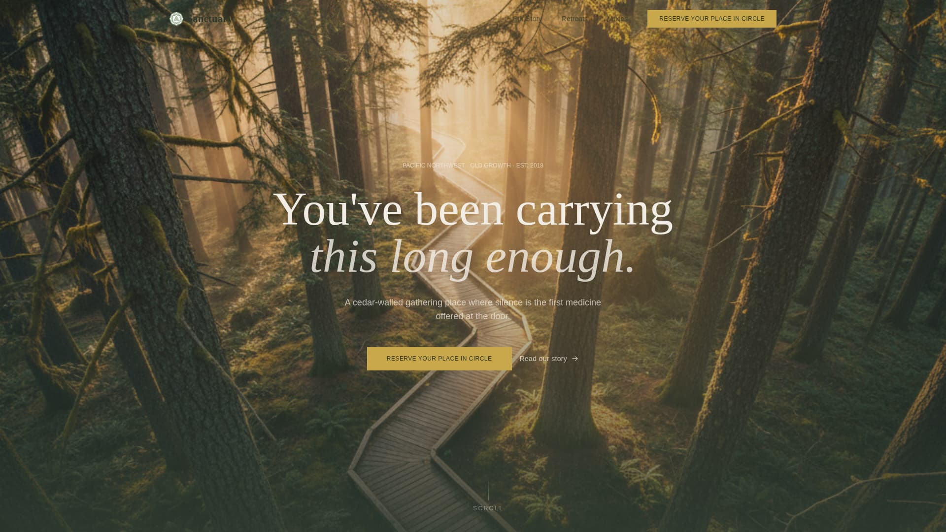 Sanctuary - Restorative Retreat Landing Page Template