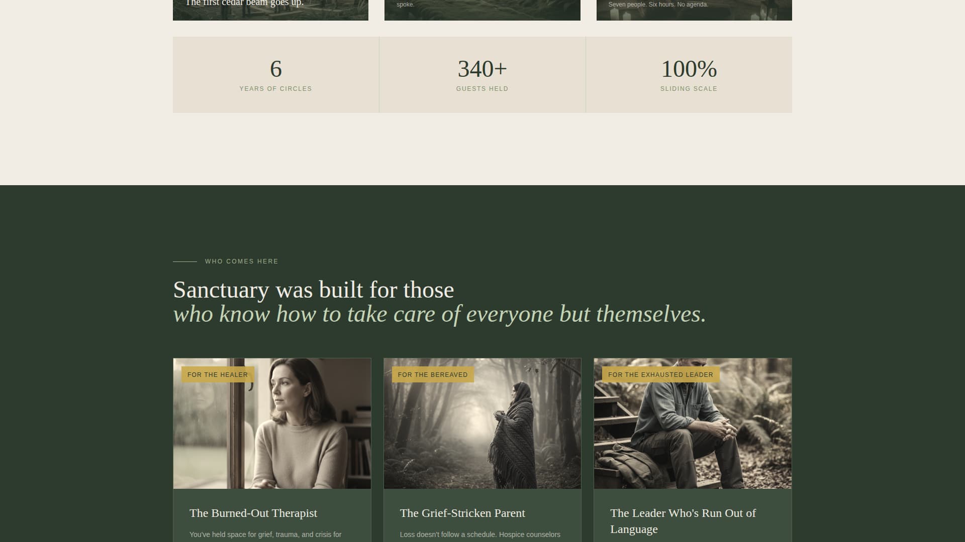 Sanctuary - Restorative Retreat Landing Page Template