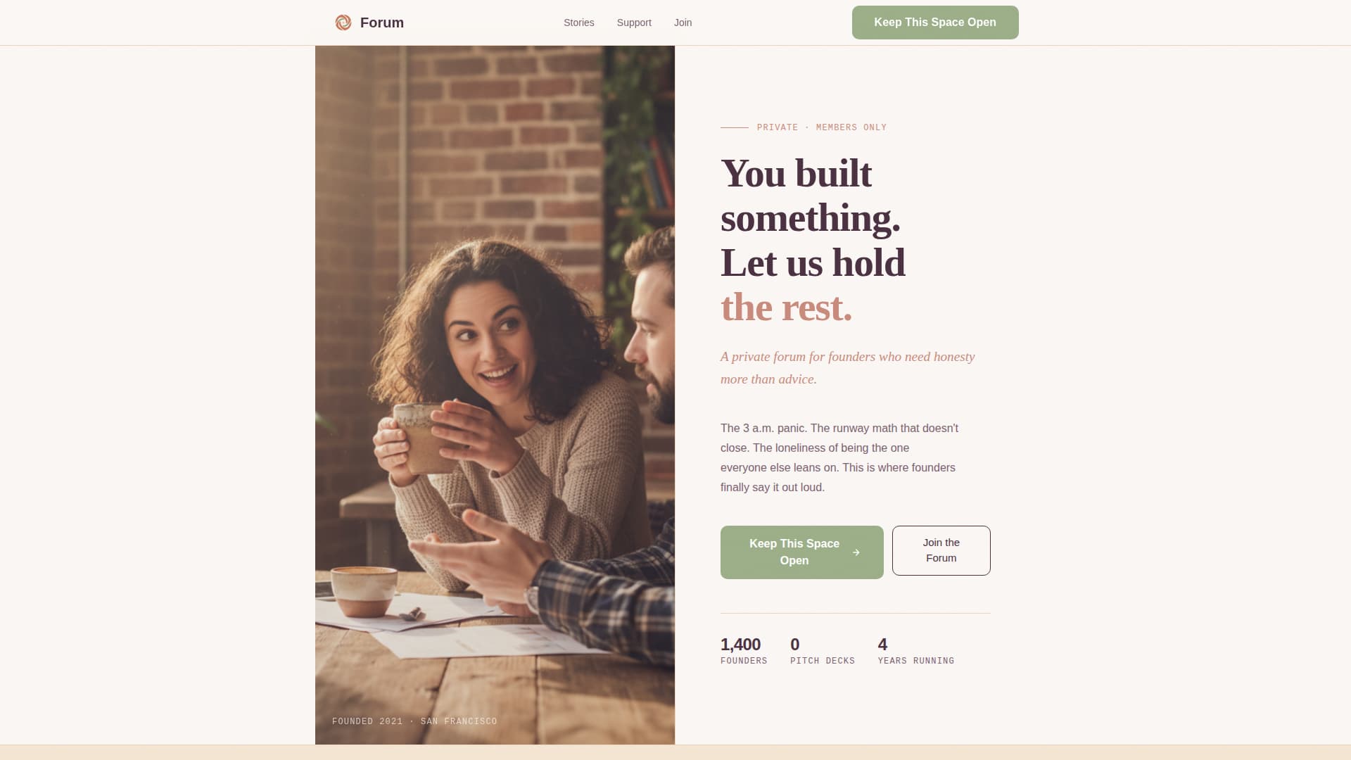 Founders - Healing Community Landing Page Template