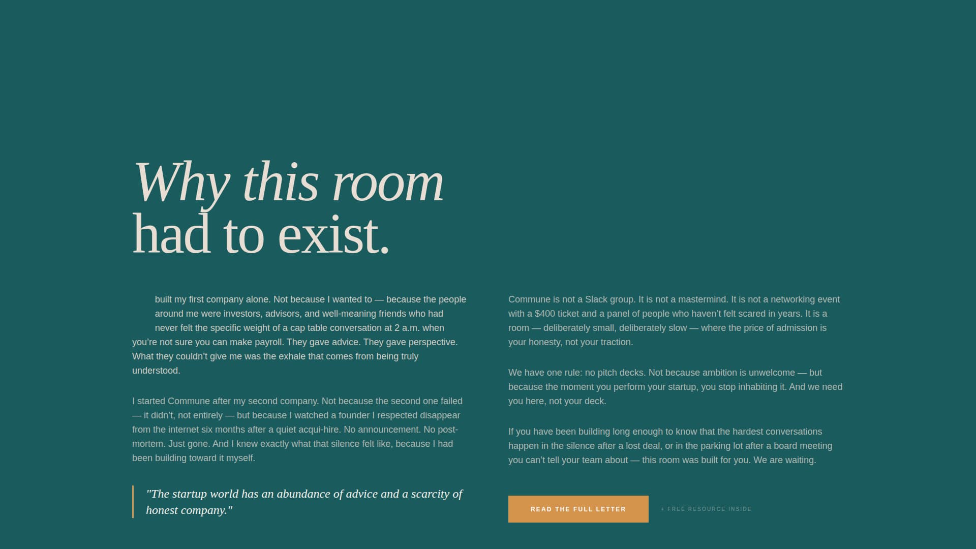 Commune - Transformative Founders Landing Page Template